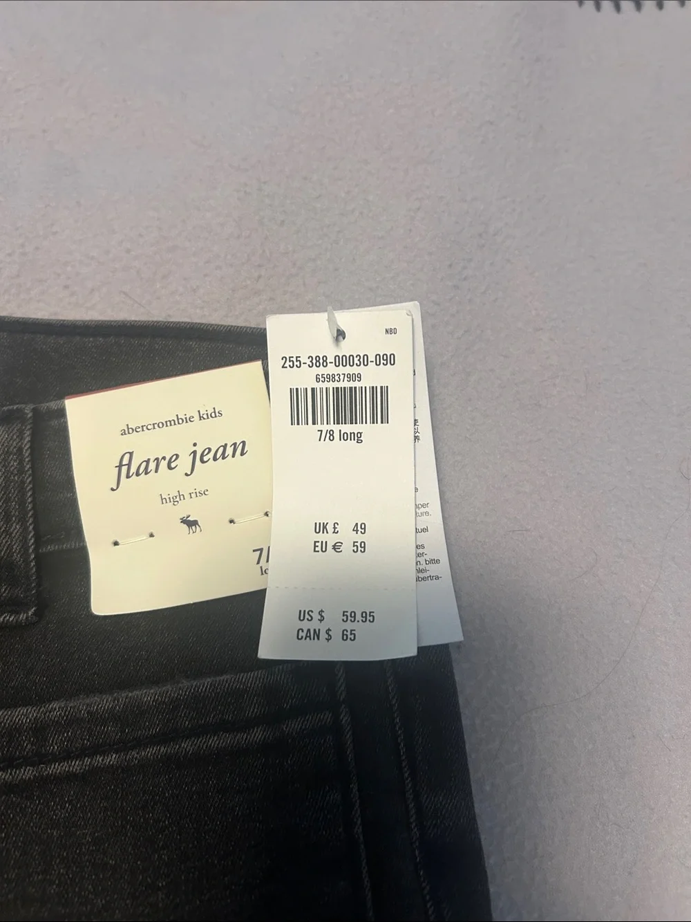 abercrombie kids Black Flared Jeans with Center Seam